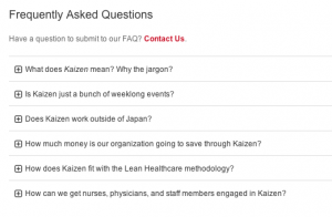 healthcare kaizen FAQ