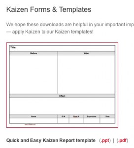 healthcare kaizen templates